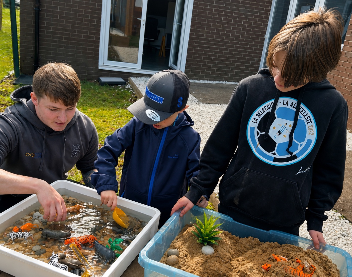 KiNDly Connect team member supporting children with sensory activities