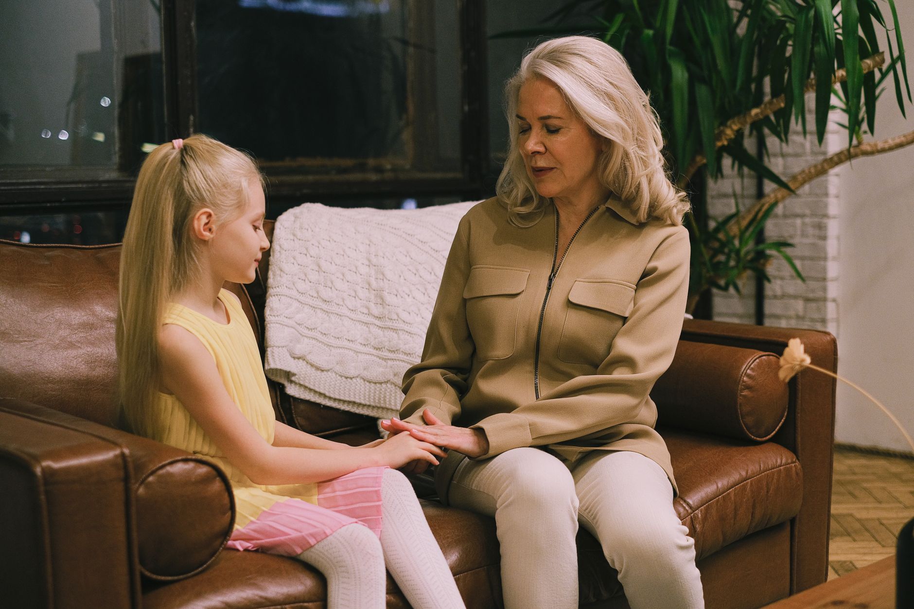 Caring adult offering calm support to a child