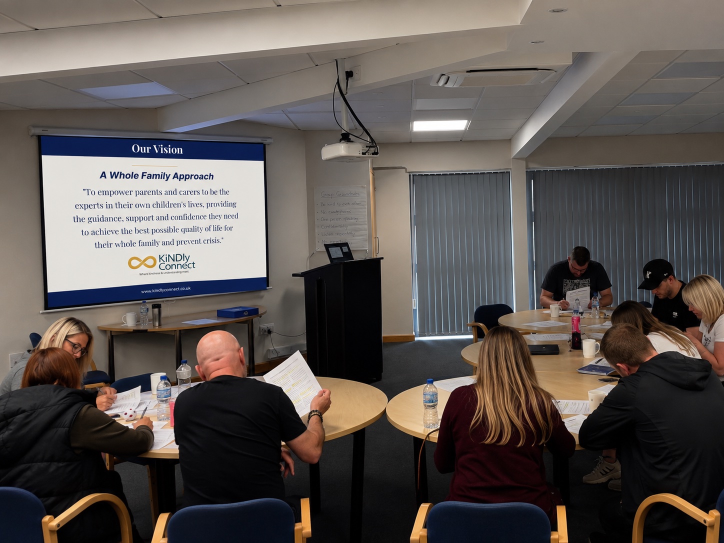 Kim Williams presenting KiNDly Connect's whole family approach